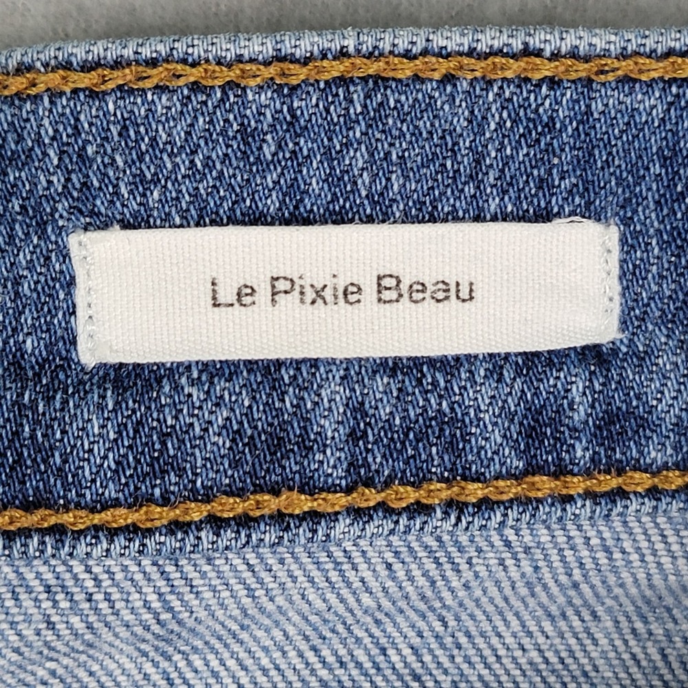 FRAME Jeans Le Pixie Beau Size 25 Distressed Knee Blue - Picture 4 of 8